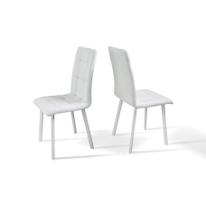 Стілець Трініті, метал білий/ шкірзам білий