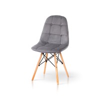 Стілець ДЖАСТІН, велюр сірий