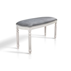 Банкетка 900 Сицилія, білий+срібна патина