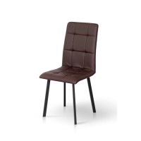Стілець Трініті, метал чорний/ шкірзам коричн
