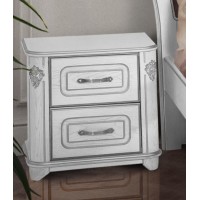 Тумба Стефанія, білий+срібна патина