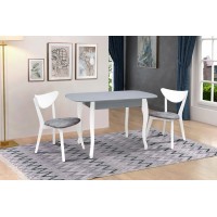 Стіл обідній Кантрі (930+300)*670, сірий/білий