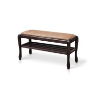 Банкетка з полкою Сієста 900, т. горіх/бежева ткан