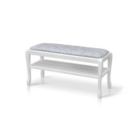 Банкетка з полкою Сієста 1100, біла/сіра тканина