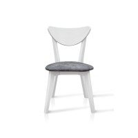 Стілець Лукас м'який, білий/сіра тканина