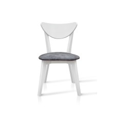 Стілець Лукас м'який, білий/сіра тканина