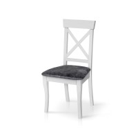 Стілець СКАНДІ, білий/сіра тканина