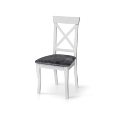 Стілець СКАНДІ, білий/сіра тканина