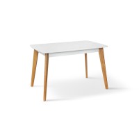 *Стіл Модерн 120(160)*75, білий/натуральний