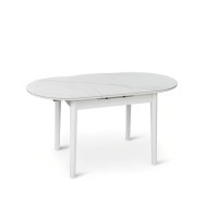 Стіл Тітан 110/140*75, білий/керам мрамор