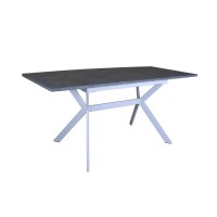 Стіл Хьюстон 130(+40)*77 білий метал/мрамор світ