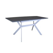 Стіл Хьюстон 130(+40)*77 білий метал/мрамор світ