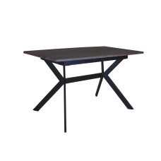 Стіл Хьюстон 130(+40)*77 чорний метал/дуб ТК