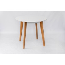 *Стіл Модерн кругл. D=90(+38), білий/натуральний
