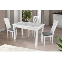 Стіл обідній Керамік (1220+380)*740, білий