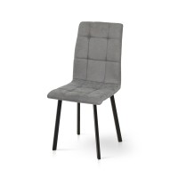 Стілець Трініті, метал чорний/ тканина темно сіра
