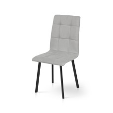 Стілець Трініті, метал чорний/ тканина світ-сіра--