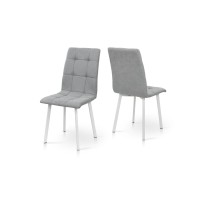 Стілець Трініті, метал білий/тканина світло сіра