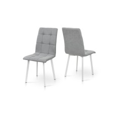 Стілець Трініті, метал білий/тканина світло сіра