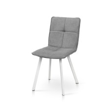 Стілець Тетріс, метал білий/ тканина світло сіра