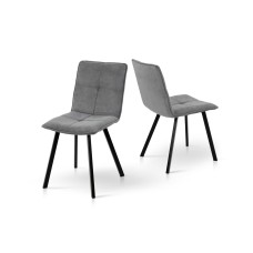 Стілець Тетріс, метал чорний/ тканина світло сір--