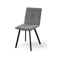 Стілець Тетріс, метал чорний/ тканина темно сіра