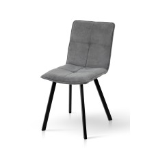 Стілець Тетріс, метал чорний/ тканина темно сіра