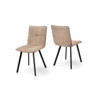 Стілець Тетріс, метал чорний/ тканина коричнева