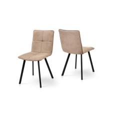 Стілець Тетріс, метал чорний/ тканина коричнева