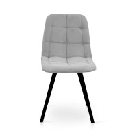 Стілець Софт, метал чорний/ тканина світло сіра