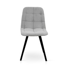 Стілець Софт, метал чорний/ тканина світло сіра