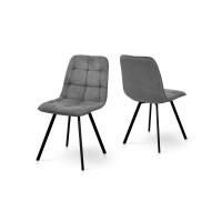 Стілець Софт, метал чорний/ тканина темно сіра