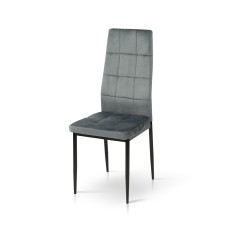 Стілець Айс, чорний/велюр сірий