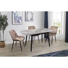 Стіл Соло 110(+35)*70 чорний метал/базальт