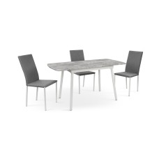 Стіл Соло 110(+35)*70 білий метал/базальт