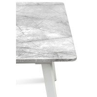 Стіл Соло 110(+35)*70 білий метал/базальт