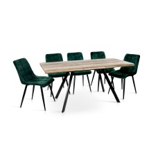 Стіл Метрополь (120+40*80), чорний/штучний шпонMDF