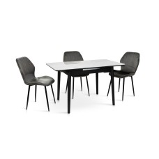 Стіл Нептун розкл, 95/125*70 чорний/керам бетон