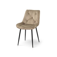 Стілець Прадо чорний/ велюр мокрий пісок