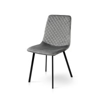 Стілець Некст, чорний/велюр сірий