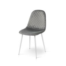 Стілець Марс білий/велюр сірий