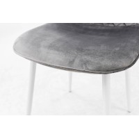 Стілець Марс білий/велюр сірий