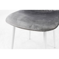 Стілець Марс білий/велюр сірий