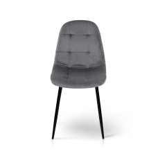 Стілець Квест, чорний/велюр сірий