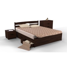 Ліжко Лікерія-Люкс з ящик.  800*2000 тем.горіх