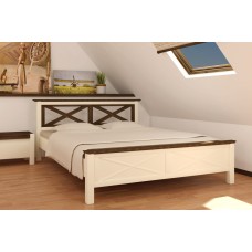 Ліжко Нормандія 1600*2000, ваніль+тем.горіх