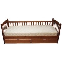 Ліжко Юніор з одним забором, 900*2000, тем.горіх--