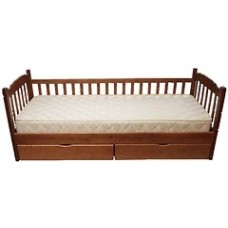 Ліжко Юніор з одним забором, 900*2000, тем.горіх--