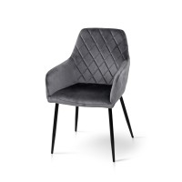 Стілець Томас XS-2836, чорний/велюр сірий