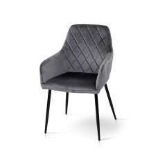 Стілець Томас XS-2836, чорний/велюр сірий